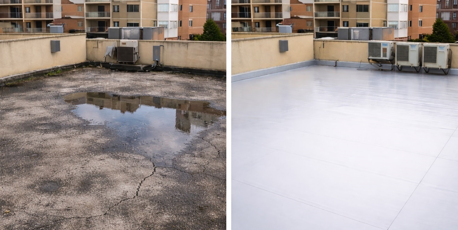 proyecto de Tecoal para impermeabilizar cubierta plana en Alicante